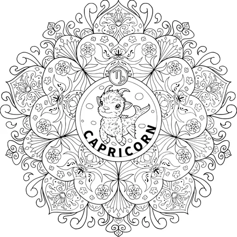 Capricorn Mandala Illustration