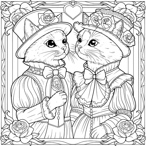 Romantic Cat Couple