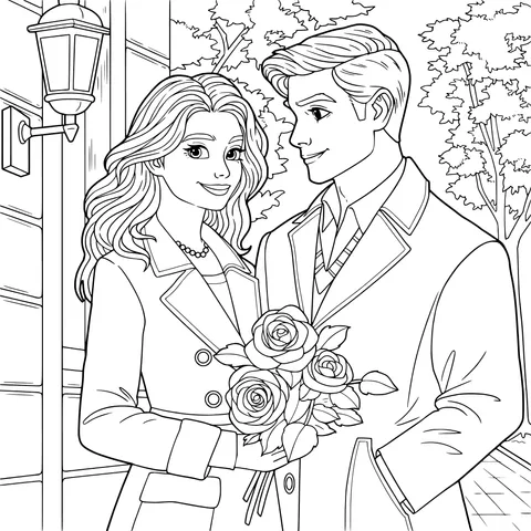 Couple on an Autumn Street