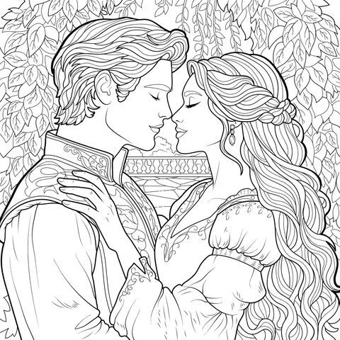 Romantic Couple in an Embrace