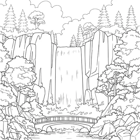 Magnificent Waterfall Landscape