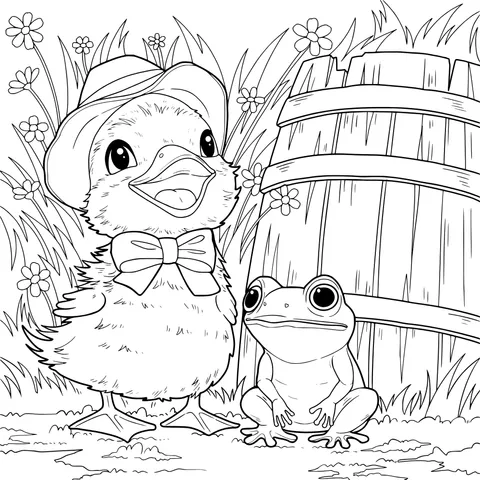 Duckling and Frog's Pastoral Time