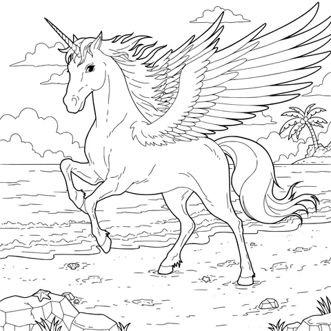 Unicorn on the Beach