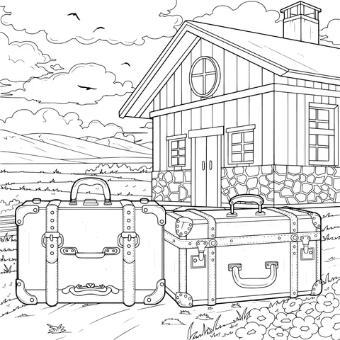 Rural Cottage and Suitcases