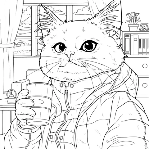 Cute Cat's Cozy Moment