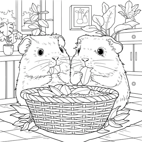 Two Hamsters Eating