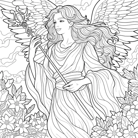 Angel Holding a Staff