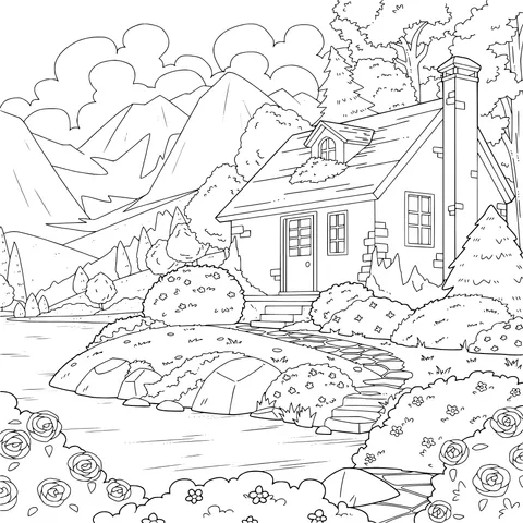 Beautiful Scenery of a Lakeside Cottage