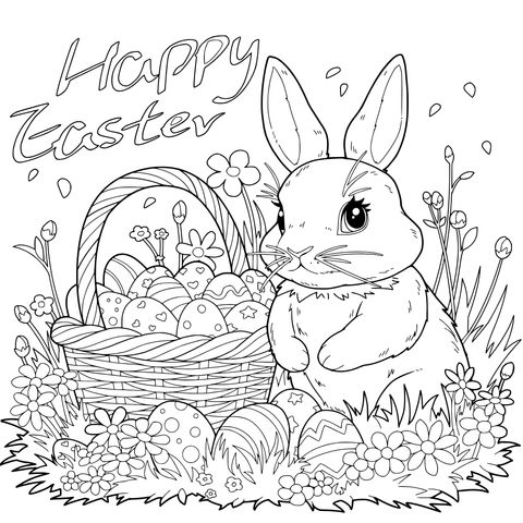 Easter Bunny and Eggs
