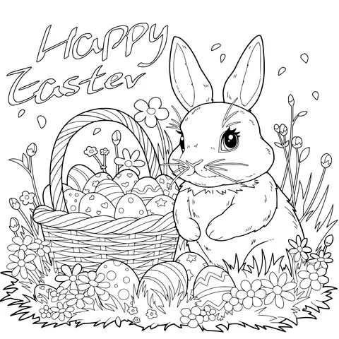 Easter Bunny and Eggs