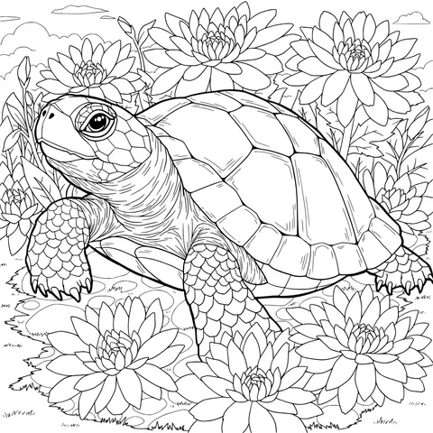 Turtle in the Flower - bed
