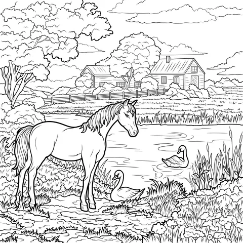 Pastoral Horse Landscape