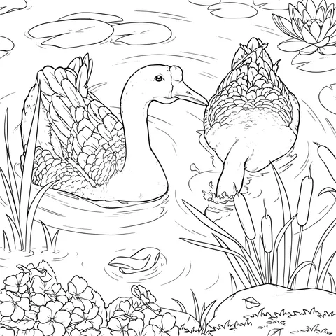 Two Ducks in the Pond