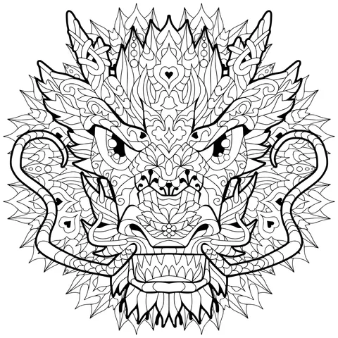 Colorful Dragon Head Pattern