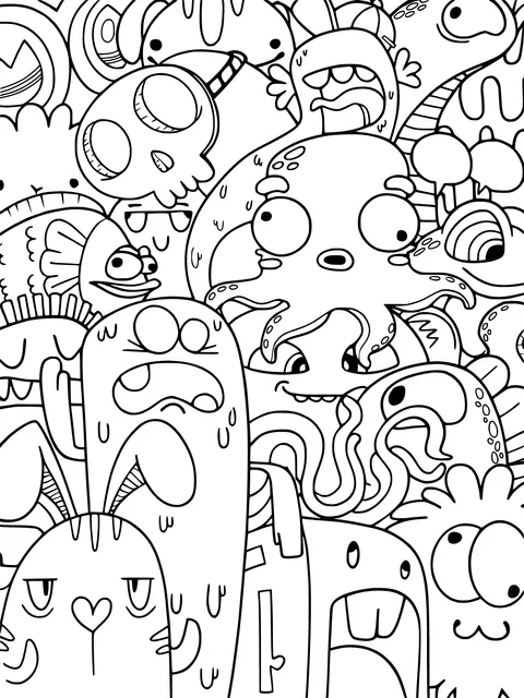 Colorful Monster Group Portrait