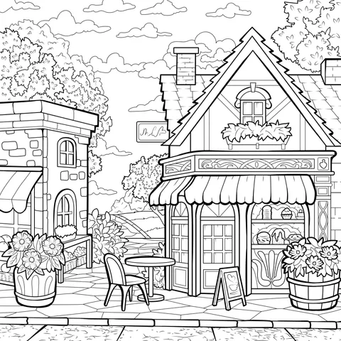 Cozy Street - corner Coffee Shop