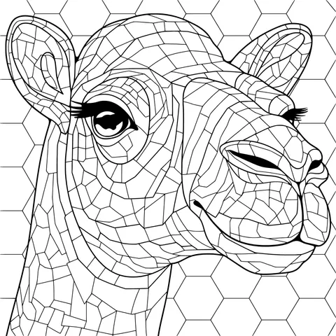 Colorful Mosaic Camel