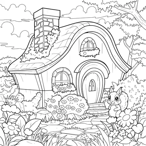 Fairytale Cottage and Squirrel