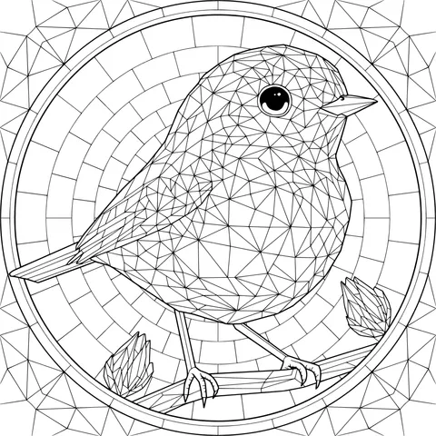 Colorful Geometric Bird