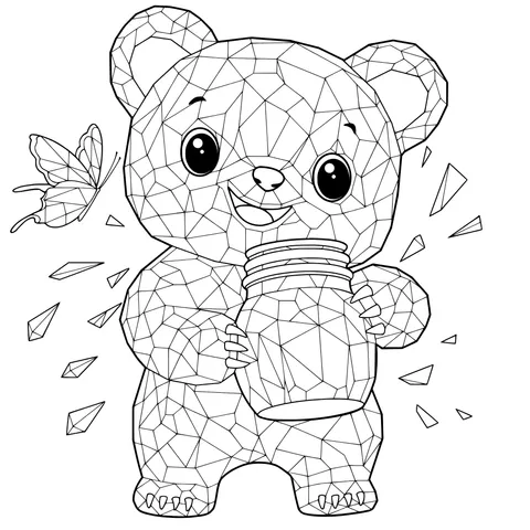 Cute Bear and Butterfly