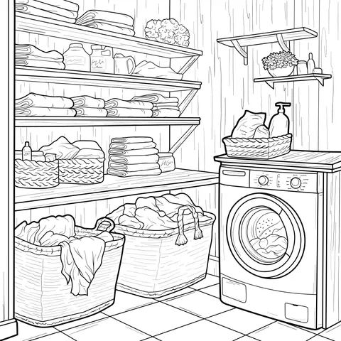 Tidy Laundry Room Scene