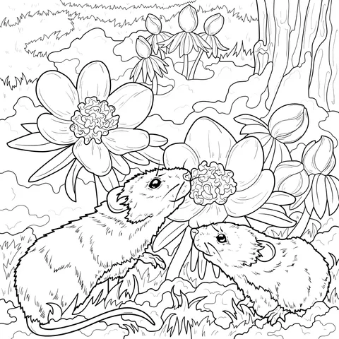 Mice among Flowers