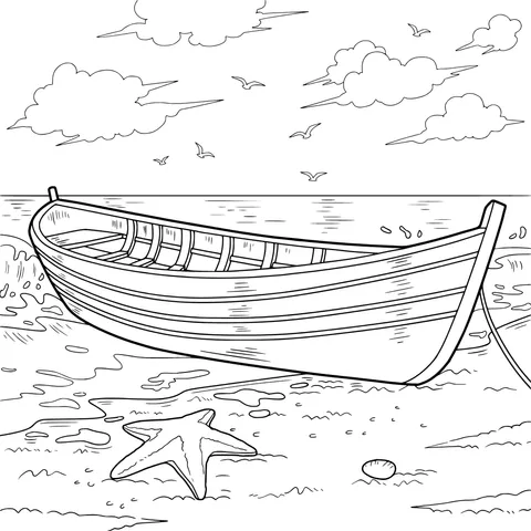Seaside Boat Scene