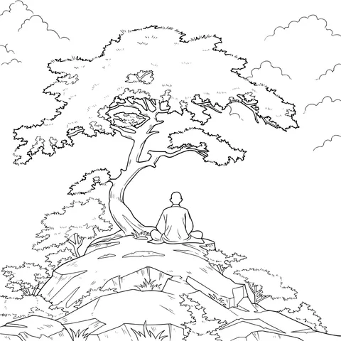 Meditator in the Mountains