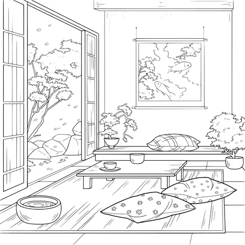 Quiet Japanese - style Room View