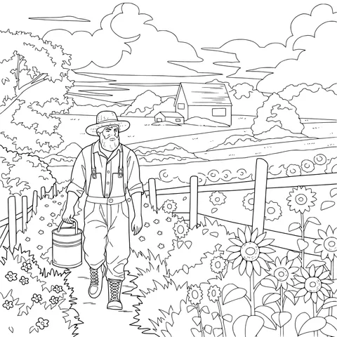 Rural Farmer Scene