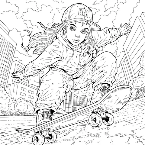 Skate - boarding Girl