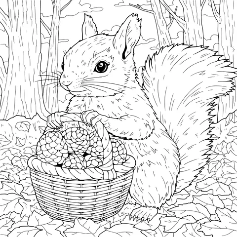 Squirrel and Fruits