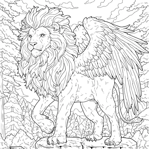 Fantasy Lion with Wings