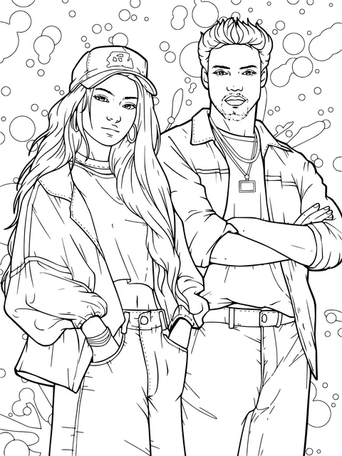 Trendy Couple Illustration