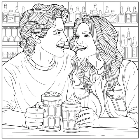 Sweet Couple in the Bar