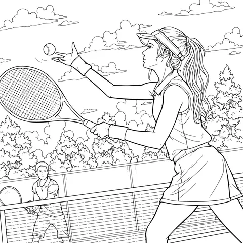 Tennis - playing Girl