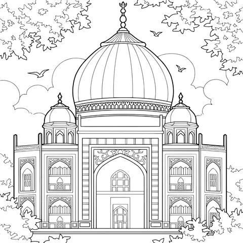 Taj Mahal Architectural Scenery