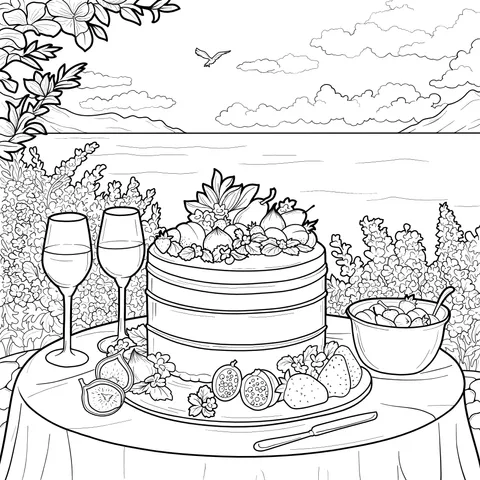 Romantic Outdoor Dessert Scene
