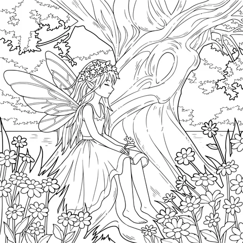 Flower Fairy by the Tree
