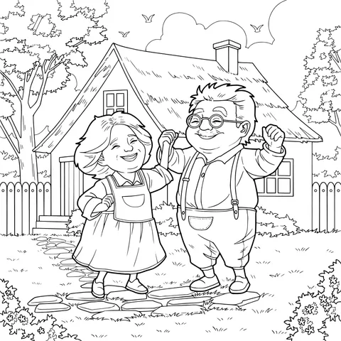 Happy Moments of an Elderly Couple