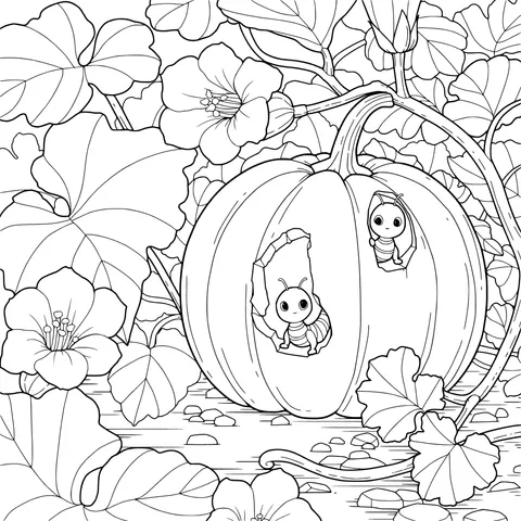 Pumpkin and Green Caterpillars