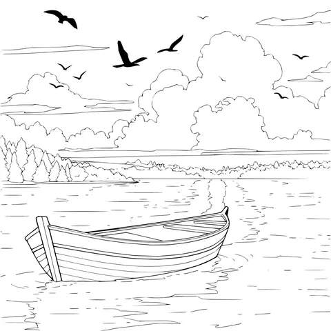 Quiet Boat on the Lakeside
