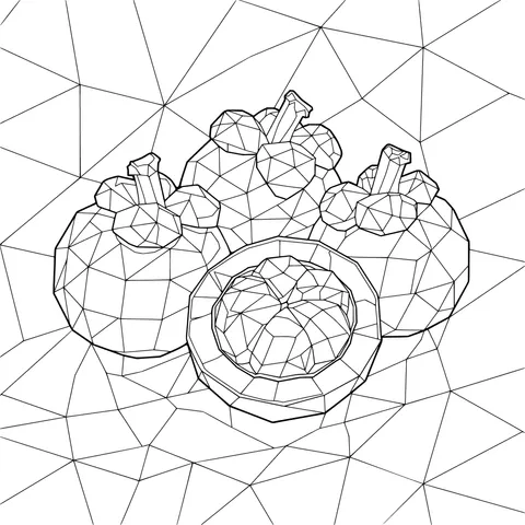 Polygon - style Mangosteens