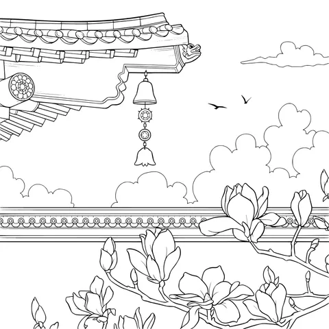 Classical Architecture and Magnolias