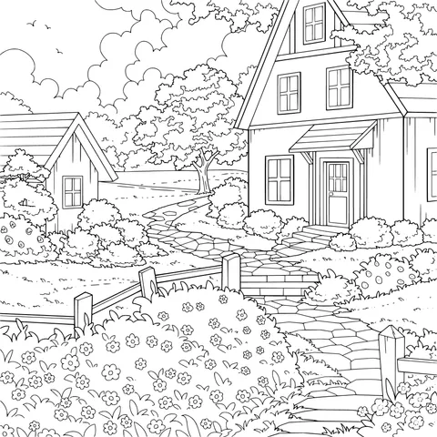 Springtime Cottage in the Countryside