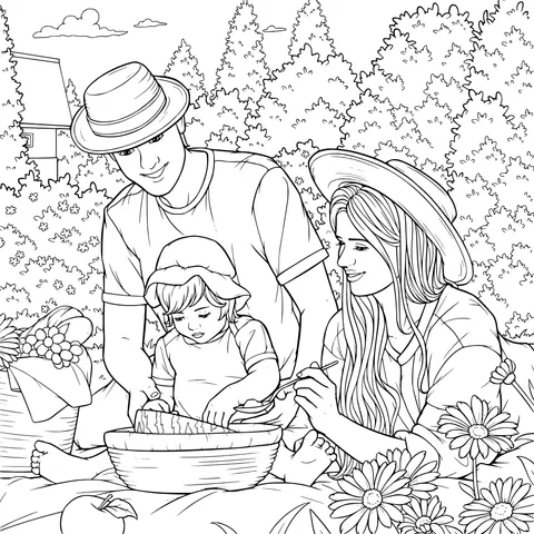 Warm Family Picnic Scene
