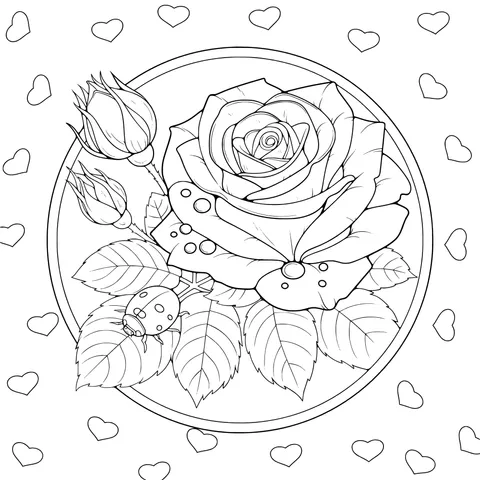 Charming Rose and Ladybug