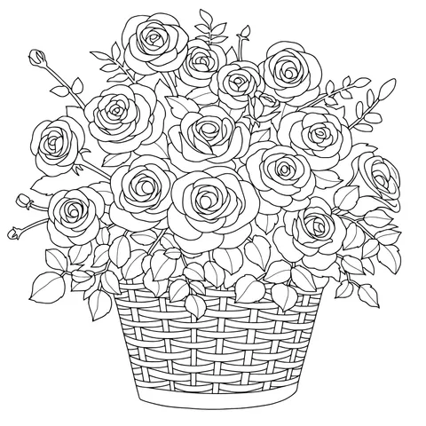 Colorful Rose Basket