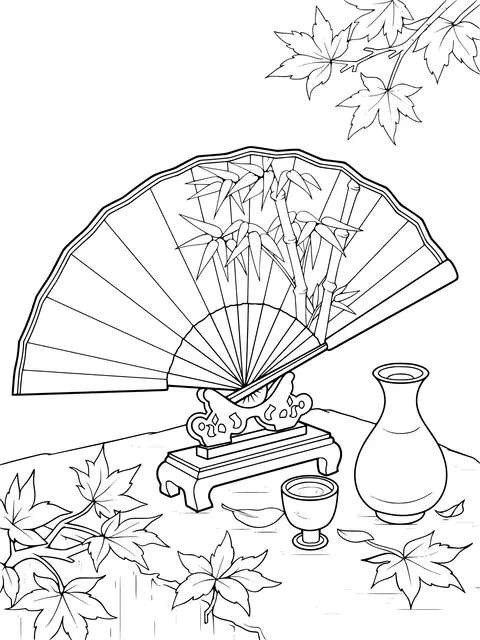 Autumn Scenery by the River and Chinese - style Elegant Items