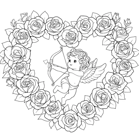 Cupid and Roses